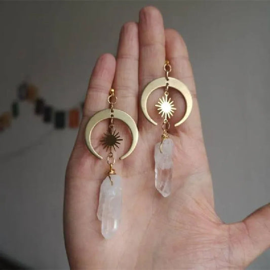 Hippie Tribal Crescent Earrings